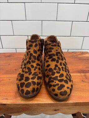Bella Marie Leopard Print Suede Ankle Boots - Tan & Black